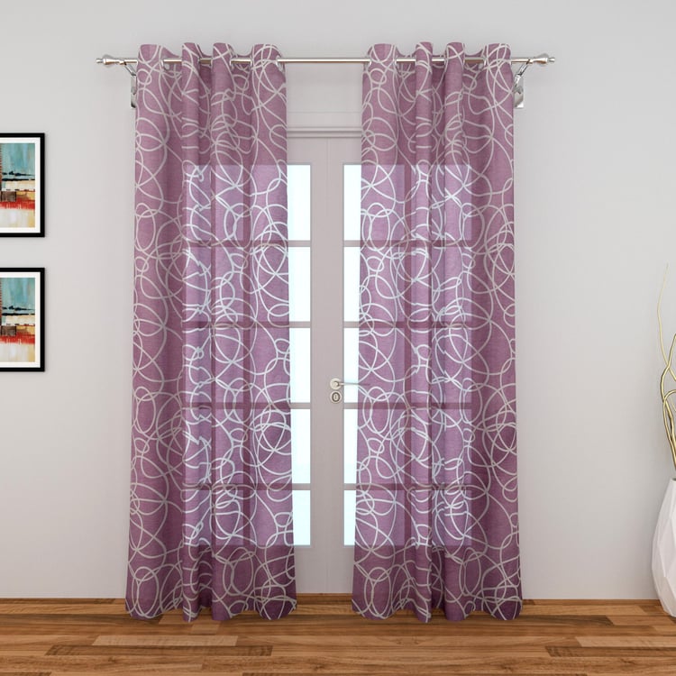 Corsica Burnout Set of 2 Printed Sheer Door Curtains