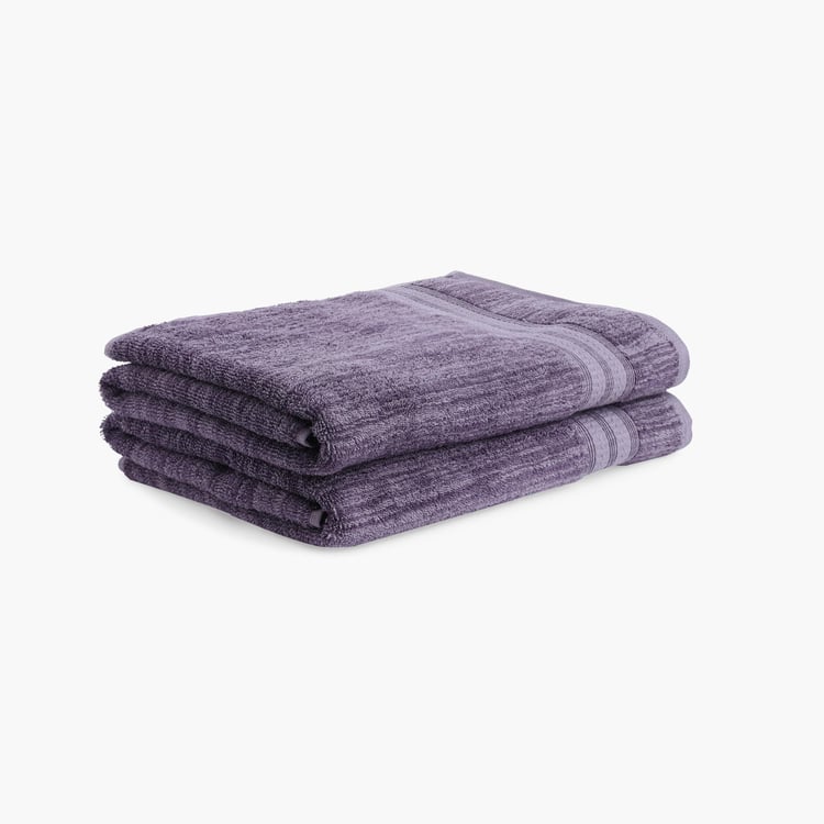 Spaces Set Of 2 Flow Grey Striped Rectangle Bath Towel - 75X150Cm