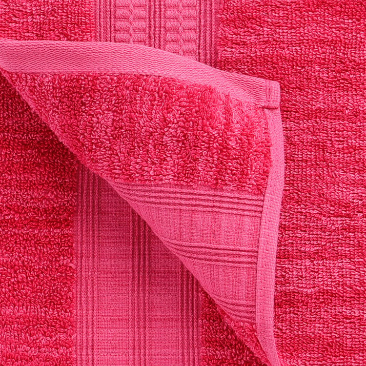 Spaces Set Of 2 Flow Pink Striped Rectangle Bath Towel - 75X150Cm 