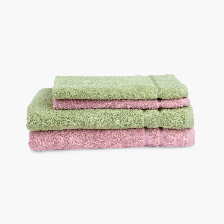 Spaces Edira Coral Blush Cotton Towel Set - 4Pcs