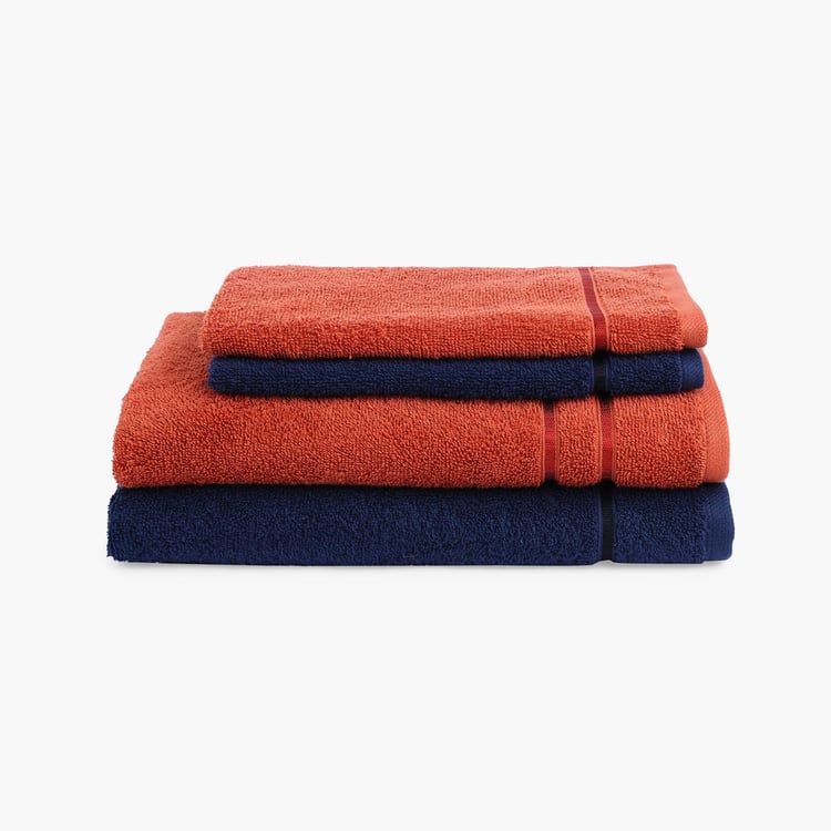 Spaces  Edira Midnight Blue Cotton Towel Set - 4Pcs