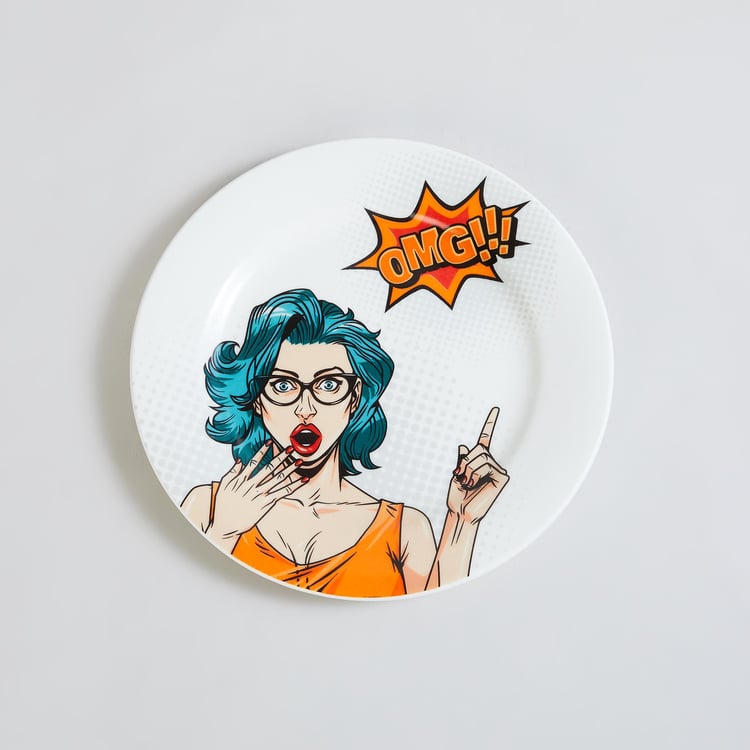 Raisa Comic White Bone China Appetiser Plate - 18cm