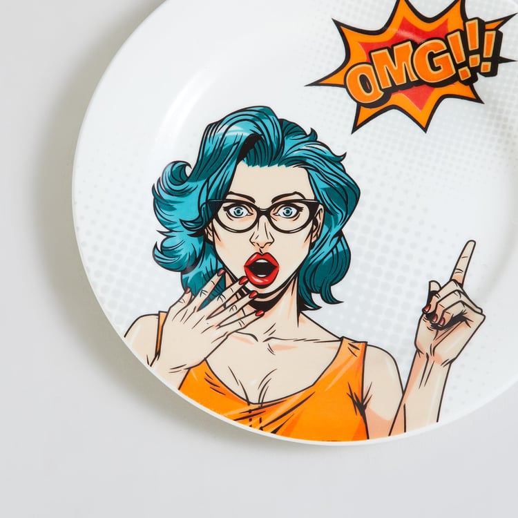 Raisa Comic White Bone China Appetiser Plate - 18cm