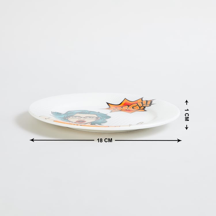 Raisa Comic White Bone China Appetiser Plate - 18cm