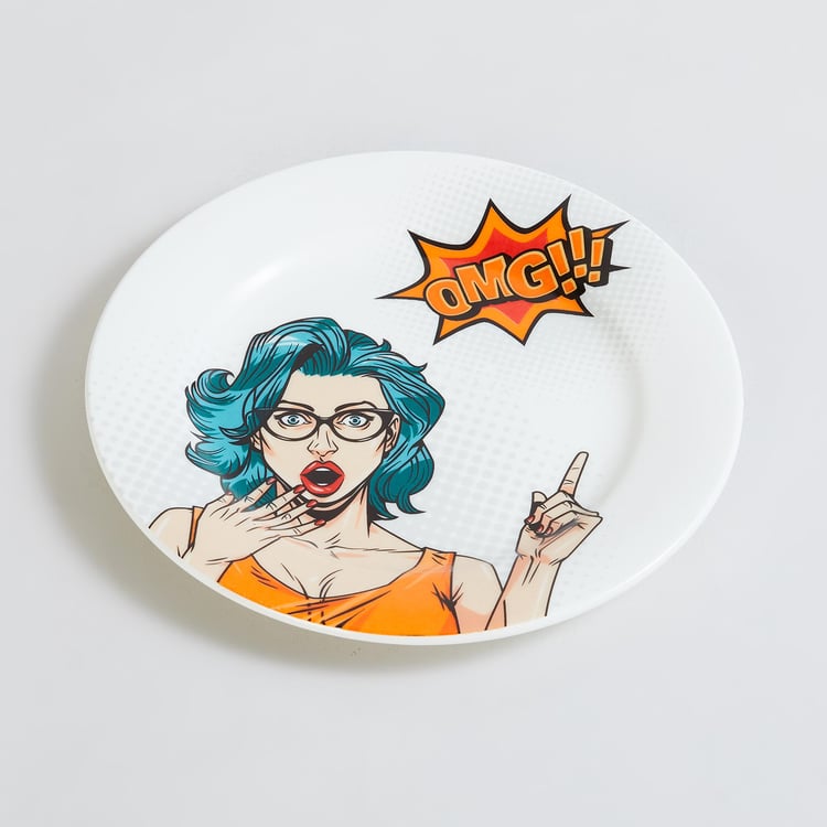 Raisa Comic White Bone China Appetiser Plate - 18cm