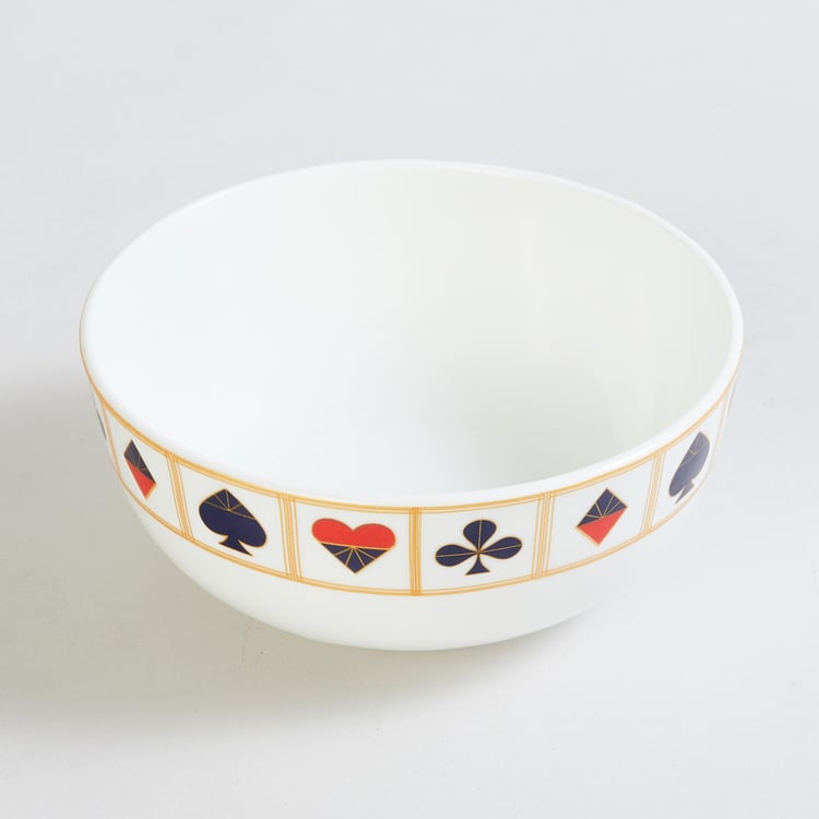 Raisa Comic White Printed Bone China Cereal Bowl