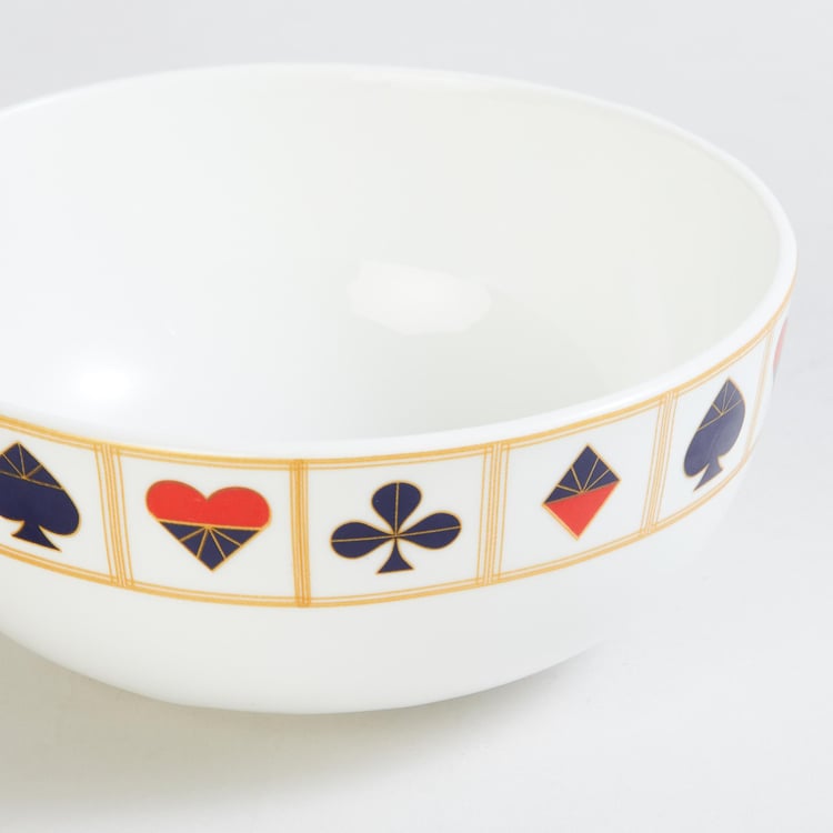 Raisa Comic White Printed Bone China Cereal Bowl