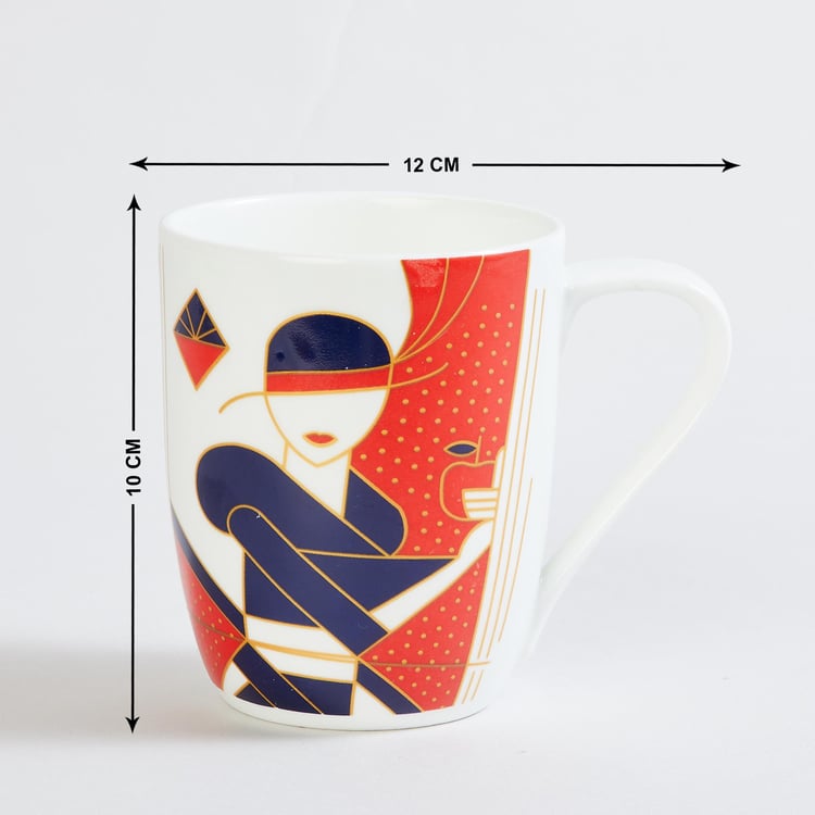 Raisa Deck Of Cards Multicolour Printed Bone China Coffee Mug