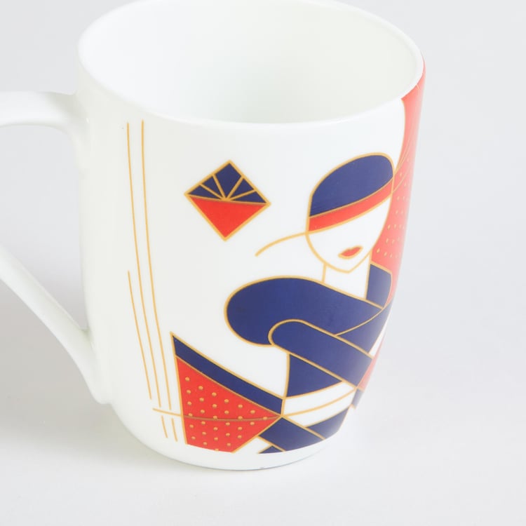 Raisa Deck Of Cards Multicolour Printed Bone China Coffee Mug