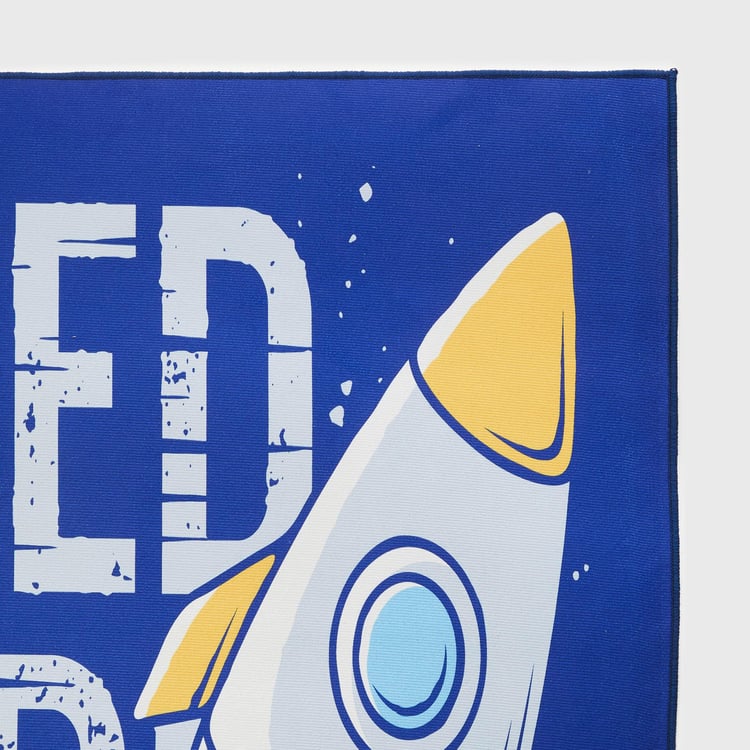 Corsica Slate Kids Spaceship Printed Anti-Slip Carpet - 150x100cm