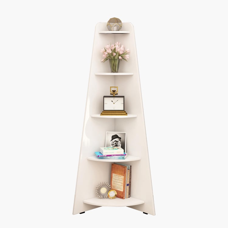 Helios Reynan Mafra 5-Tier Corner Shelf - White