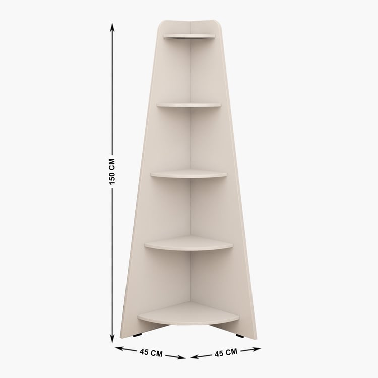 Helios Reynan Mafra 5-Tier Corner Shelf - White