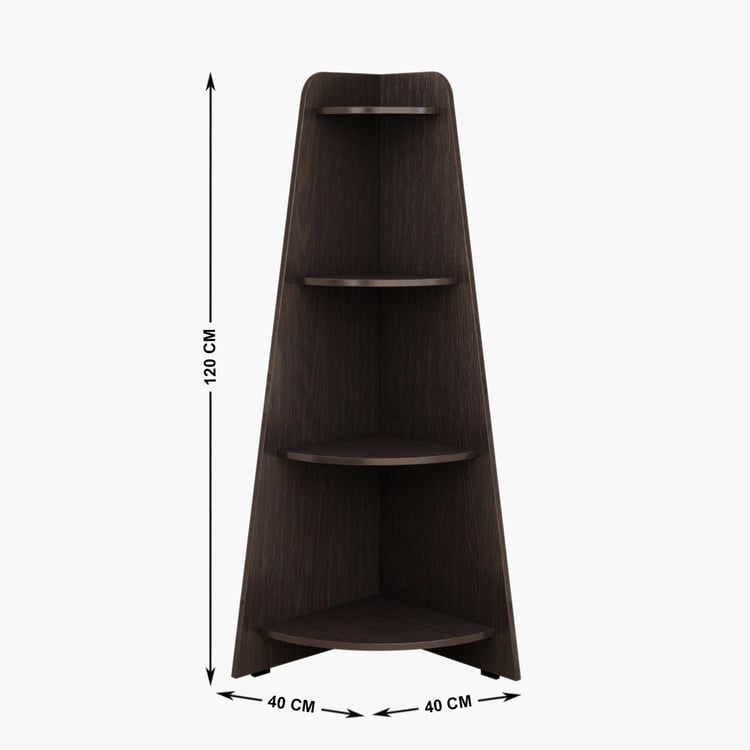 Helios Arvis Mafra 4-Tier Corner Shelf - Brown