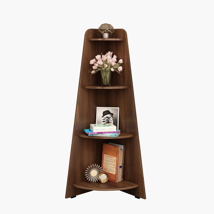 Helios Lewis Mafra 4-Tier Corner Shelf - Brown