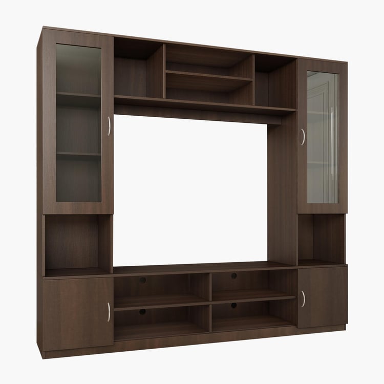 Helios Lewis Telly Entertainment Wall Unit - Brown