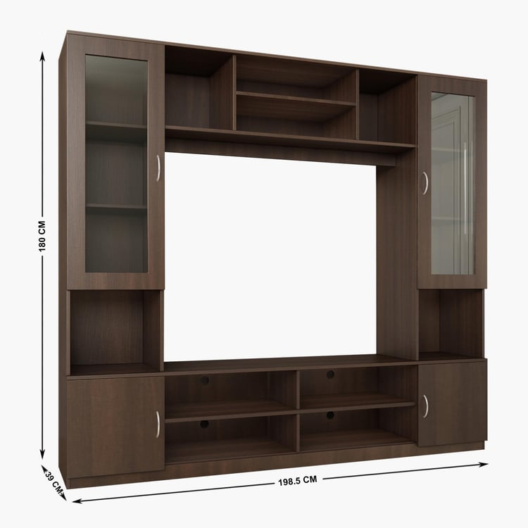 Helios Lewis Telly Entertainment Wall Unit - Brown