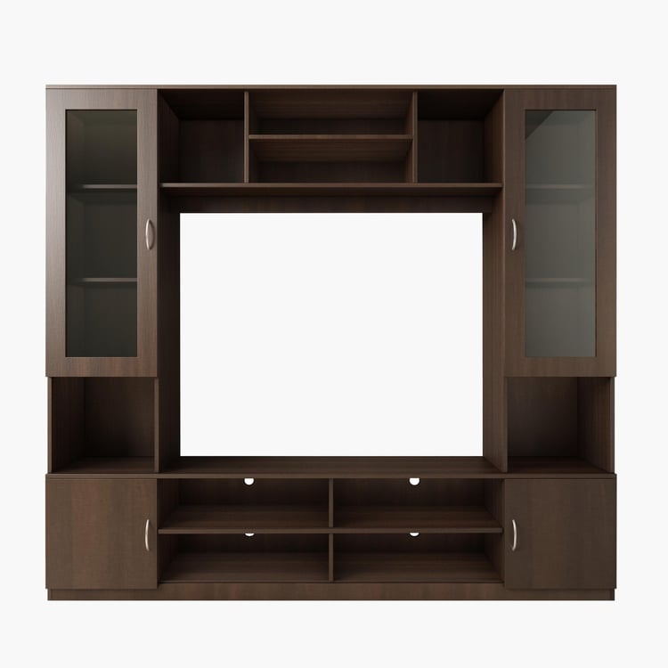 Helios Lewis Telly Entertainment Wall Unit - Brown