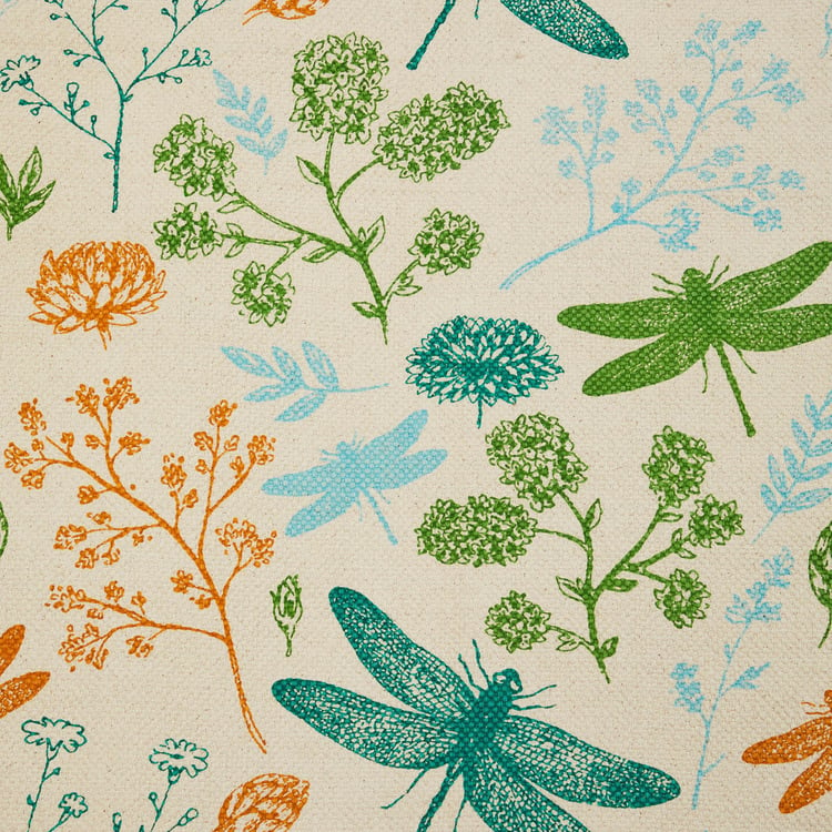 Corsica Dragonfly Cotton Printed Dhurrie - 90x150cm