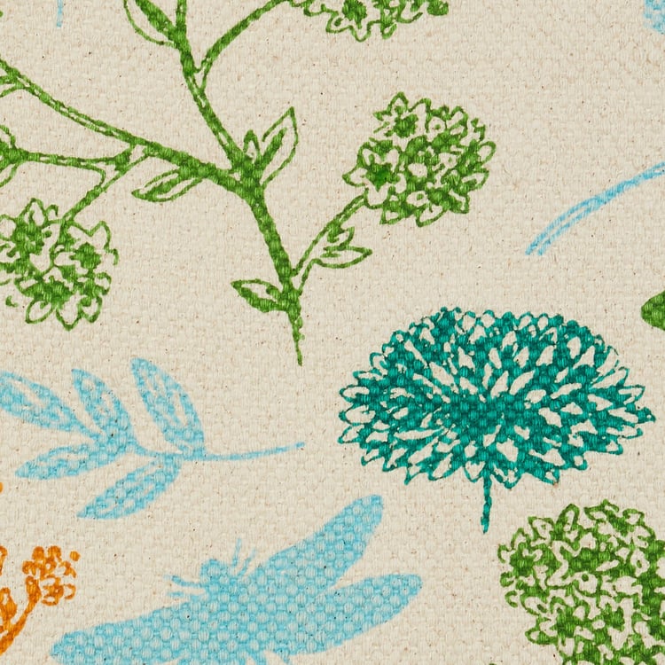 Corsica Dragonfly Cotton Printed Dhurrie - 90x150cm