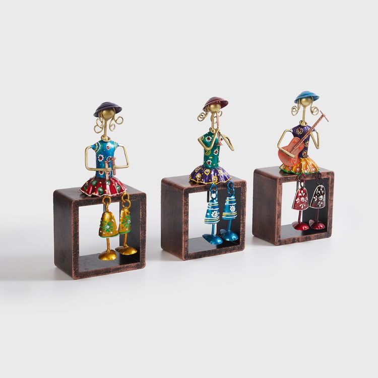 Corsica Mystic India Set of 3 Metal Doll Figurines