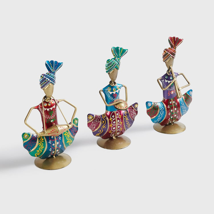 Corsica Mystic India Set of 3 Metal Musician Figurines