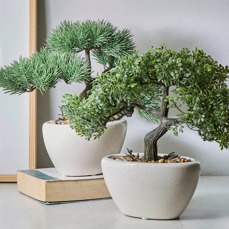 Gardenia Bonsai Artificial Plant in Ceramic Pot