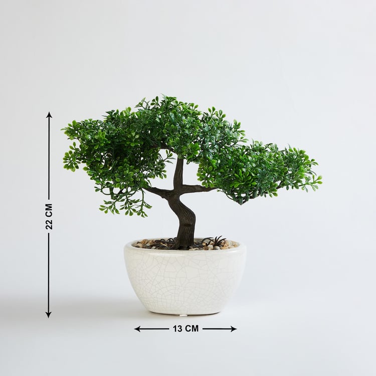 Gardenia Bonsai Artificial Plant in Ceramic Pot