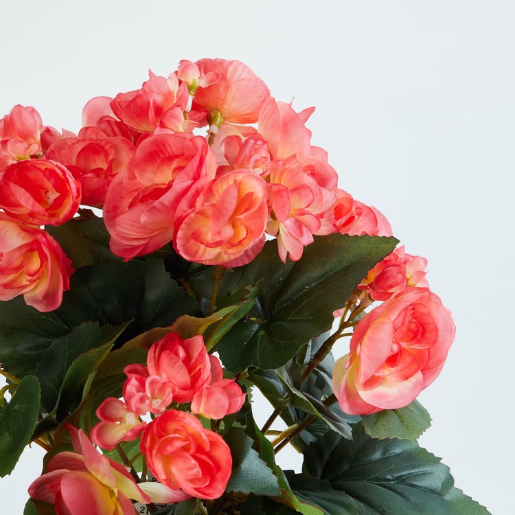 Gardenia Begonia Artificial Flowers in Ceramic Pot