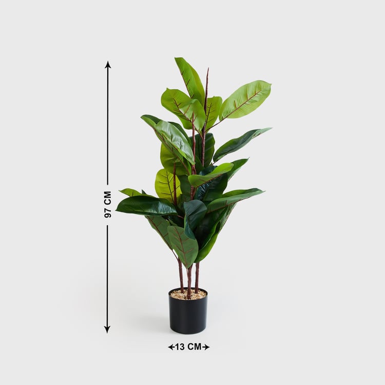 Gardenia Rubber Artificial Plant in Pot