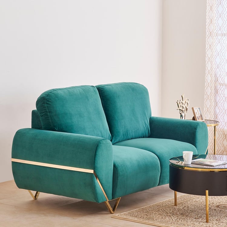 Monarch Velvet 2-Seater Sofa - Teal