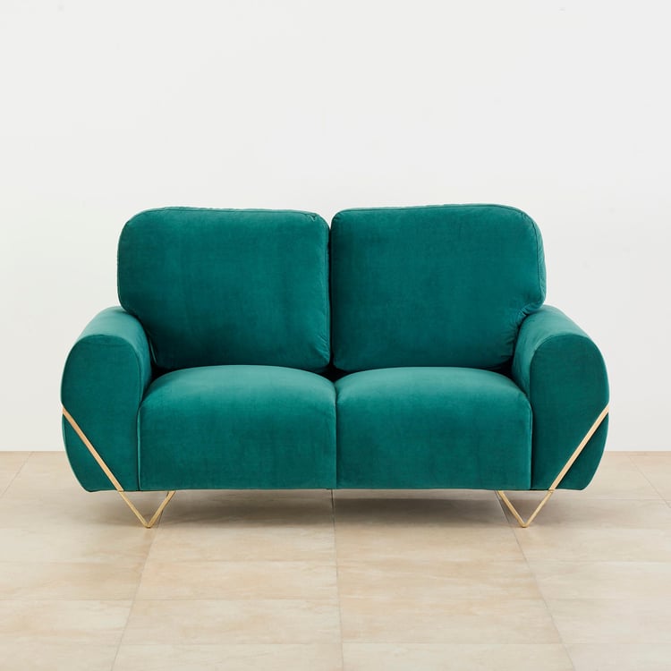 Monarch Velvet 2-Seater Sofa - Teal