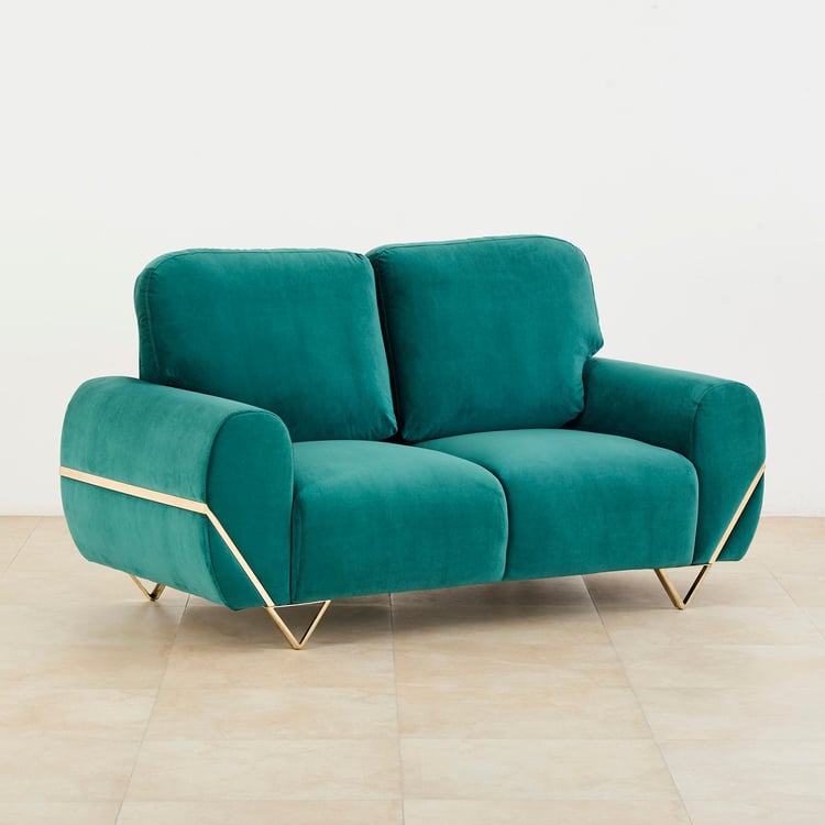 Monarch Velvet 2-Seater Sofa - Teal