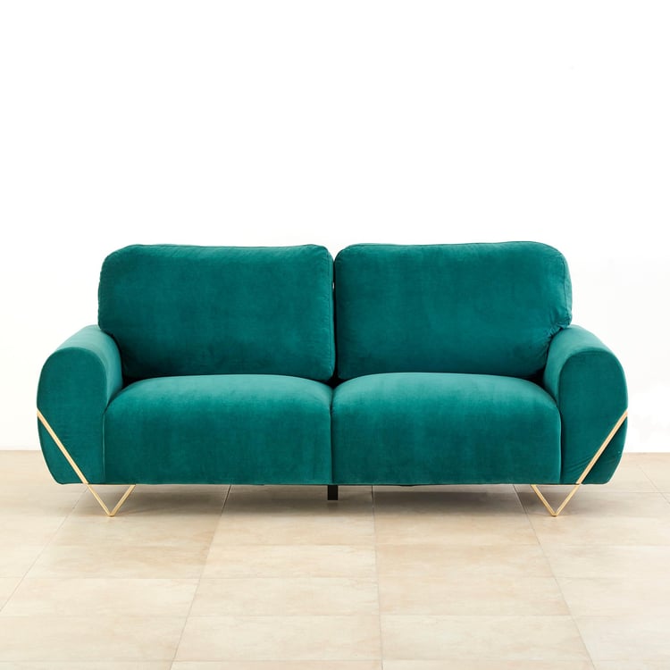 Monarch Velvet 3-Seater Sofa - Green