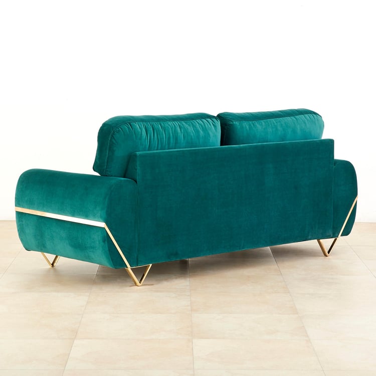 Monarch Velvet 3-Seater Sofa - Green