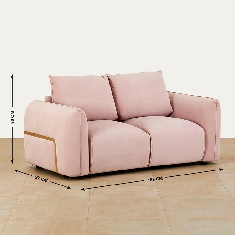 Dion Fabric 2-Seater Sofa - Pink