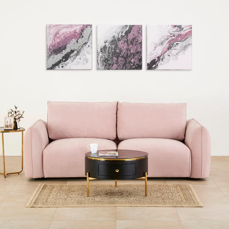 Dion Fabric 3-Seater Sofa - Pink