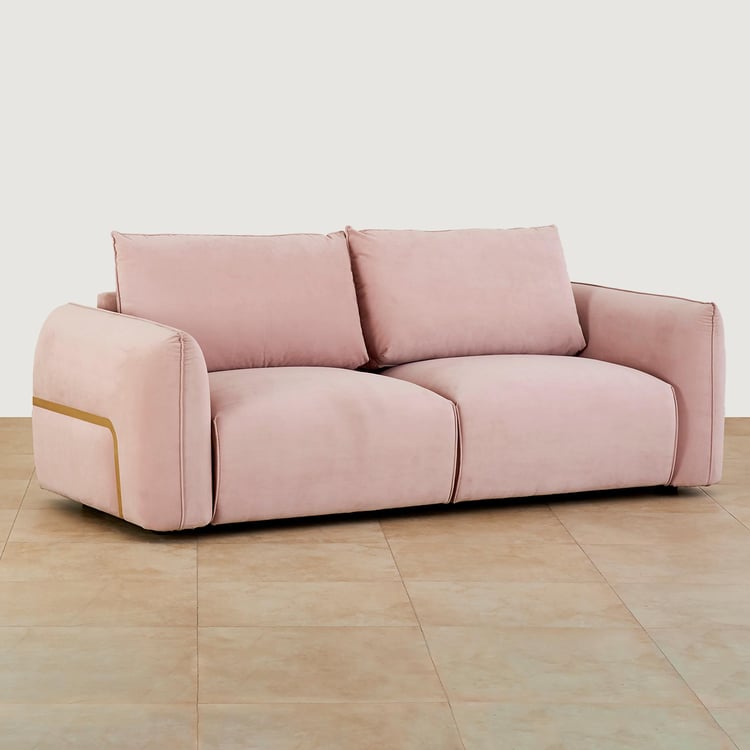 Dion Fabric 3-Seater Sofa - Pink