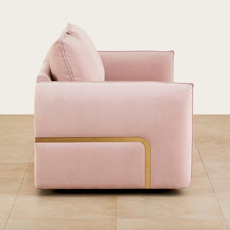 Dion Fabric 3-Seater Sofa - Pink