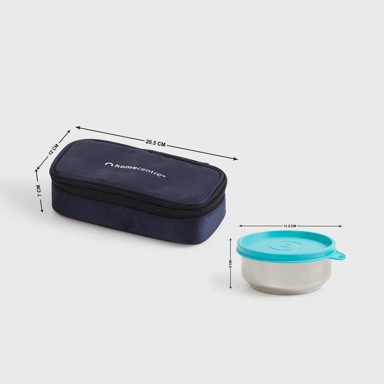 Korobka Set of 2 Stainless Steel Lunch Boxes with Bag - 275ml
