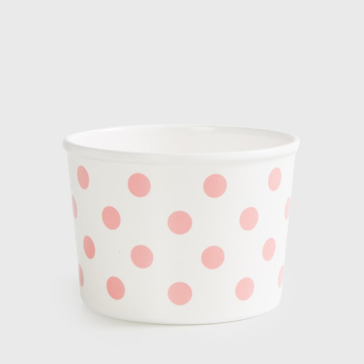 Bakers Pride Set of 4 Melamine Polka Dot Ice Cream Bowls - 550ml