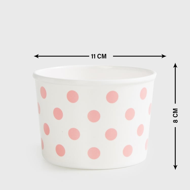 Bakers Pride Set of 4 Melamine Polka Dot Ice Cream Bowls - 550ml