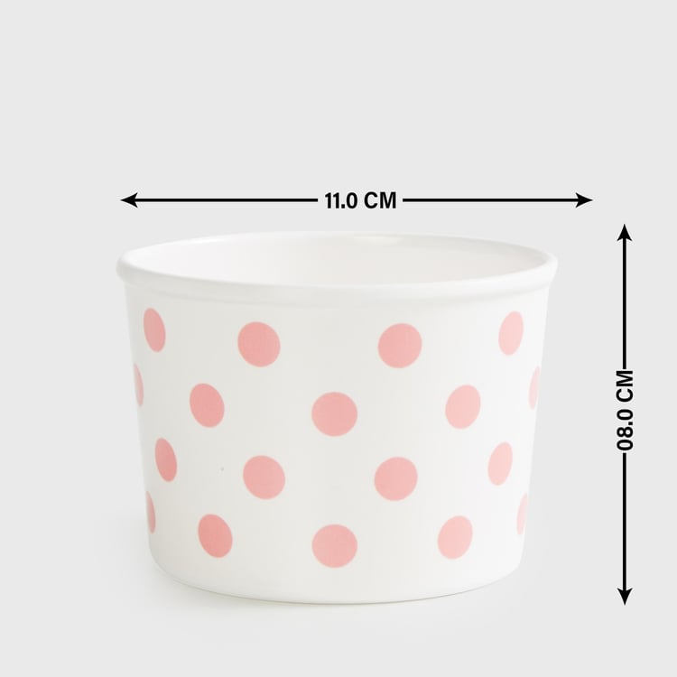 Bakers Pride Set of 4 Melamine Polka Dot Ice Cream Bowls - 550ml