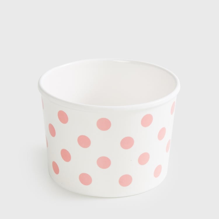 Bakers Pride Set of 4 Melamine Polka Dot Ice Cream Bowls - 550ml