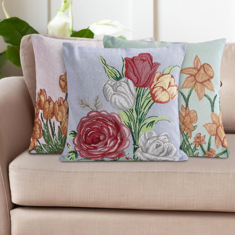Corsica Blooms Set of 3 Cushion Covers - 40x40cm
