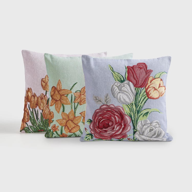Corsica Blooms Set of 3 Cushion Covers - 40x40cm