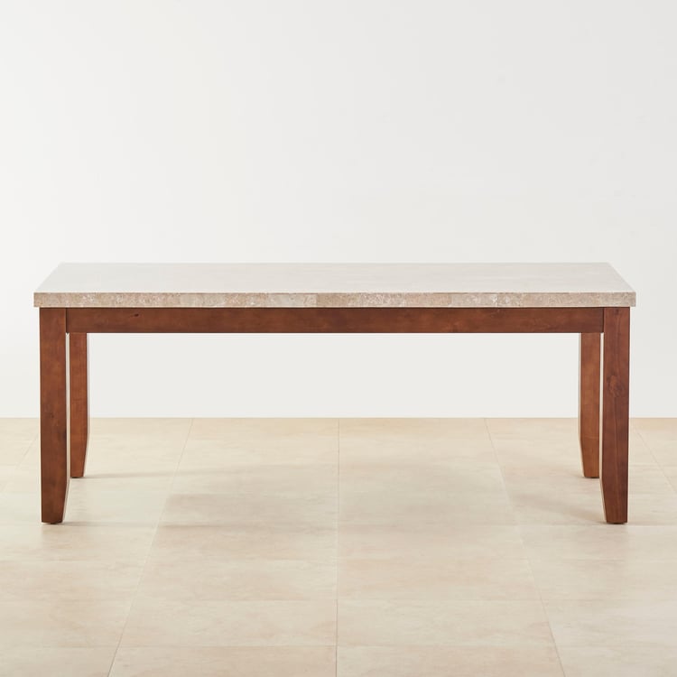 Oxville Marble Top 8-Seater Dining Set with Chairs - Beige