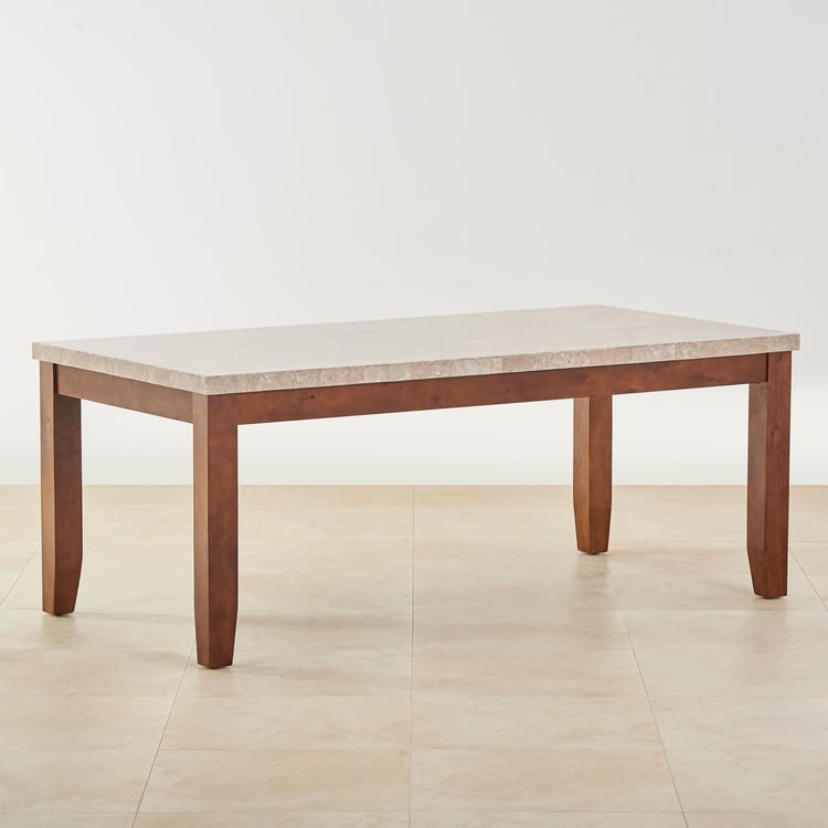 Oxville Marble Top 8-Seater Dining Set with Chairs - Beige