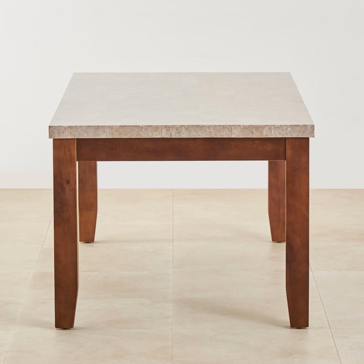 Oxville Marble Top 8-Seater Dining Set with Chairs - Beige