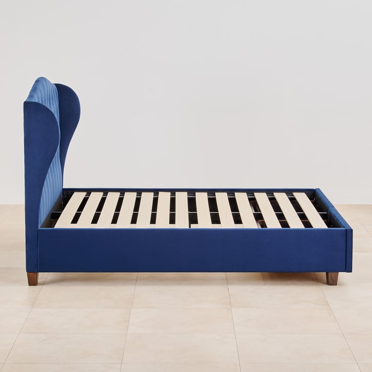 Stellar Max Fabric King Bed with Drawer Storage - Blue