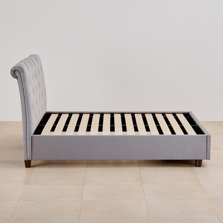 Stellar Ora Fabric King Bed with Drawer Storage - Grey